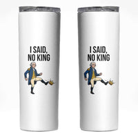 George Washington Kicking Crown Skinny Tumbler Funny No Kings Meme Gift - Wonder Print Shop