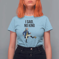 George Washington Kicking Crown T Shirt For Women Funny No Kings Meme Gift - Wonder Print Shop