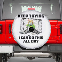 Keep Trying I Can Do This All Day Spare Tire Cover Funny Hockey Goalie Cat Gift - Wonder Print Shop