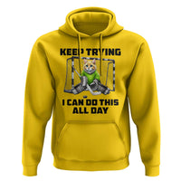 Keep Trying I Can Do This All Day Hoodie Funny Hockey Goalie Cat Gift - Wonder Print Shop