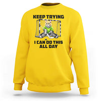 Keep Trying I Can Do This All Day Sweatshirt Funny Hockey Goalie Cat Gift - Wonder Print Shop