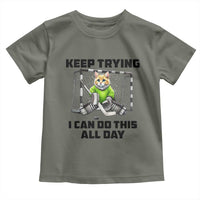Keep Trying I Can Do This All Day Toddler T Shirt Funny Hockey Goalie Cat Gift - Wonder Print Shop