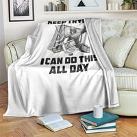 Keep Trying I Can Do This All Day Throw Blanket Funny Goalie Hockey Player Gift - Wonder Print Shop