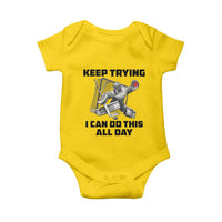 Keep Trying I Can Do This All Day Baby Onesie Funny Goalie Hockey Player Gift - Wonder Print Shop