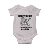 Keep Trying I Can Do This All Day Baby Onesie Funny Goalie Hockey Player Gift - Wonder Print Shop