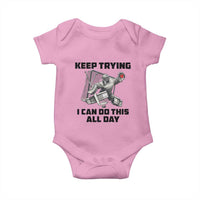 Keep Trying I Can Do This All Day Baby Onesie Funny Goalie Hockey Player Gift - Wonder Print Shop