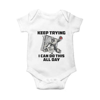 Keep Trying I Can Do This All Day Baby Onesie Funny Goalie Hockey Player Gift - Wonder Print Shop
