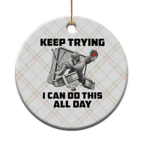 Keep Trying I Can Do This All Day Ceramic Ornament Funny Goalie Hockey Player Gift - Wonder Print Shop
