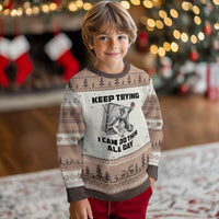 Keep Trying I Can Do This All Day Ugly Christmas Sweater Funny Goalie Hockey Player Gift - Wonder Print Shop