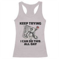 Keep Trying I Can Do This All Day Racerback Tank Top Funny Goalie Hockey Player Gift - Wonder Print Shop