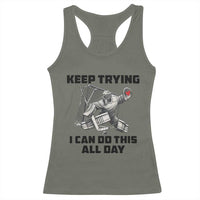 Keep Trying I Can Do This All Day Racerback Tank Top Funny Goalie Hockey Player Gift - Wonder Print Shop