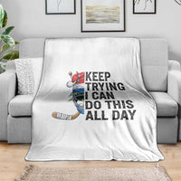 Keep Trying I Can Do This All Day Throw Blanket Ice Hockey Helmet Christmas Gift - Wonder Print Shop