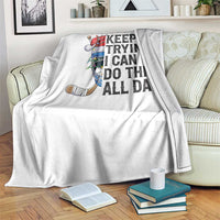 Keep Trying I Can Do This All Day Throw Blanket Ice Hockey Helmet Christmas Gift - Wonder Print Shop
