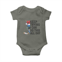 Keep Trying I Can Do This All Day Baby Onesie Ice Hockey Helmet Christmas Gift - Wonder Print Shop