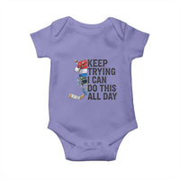 Keep Trying I Can Do This All Day Baby Onesie Ice Hockey Helmet Christmas Gift - Wonder Print Shop