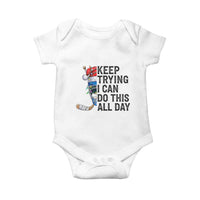 Keep Trying I Can Do This All Day Baby Onesie Ice Hockey Helmet Christmas Gift - Wonder Print Shop