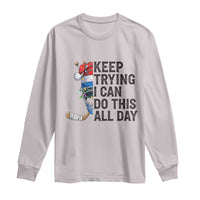 Keep Trying I Can Do This All Day Long Sleeve Shirt Ice Hockey Helmet Christmas Gift - Wonder Print Shop