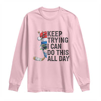 Keep Trying I Can Do This All Day Long Sleeve Shirt Ice Hockey Helmet Christmas Gift - Wonder Print Shop