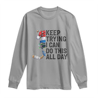 Keep Trying I Can Do This All Day Long Sleeve Shirt Ice Hockey Helmet Christmas Gift - Wonder Print Shop