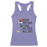 Keep Trying I Can Do This All Day Racerback Tank Top Ice Hockey Helmet Christmas Gift - Wonder Print Shop