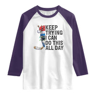 Keep Trying I Can Do This All Day Raglan Shirt Ice Hockey Helmet Christmas Gift - Wonder Print Shop