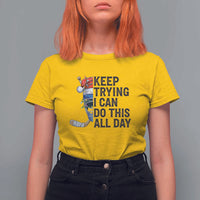 Keep Trying I Can Do This All Day T Shirt For Women Ice Hockey Helmet Christmas Gift - Wonder Print Shop