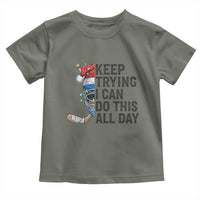 Keep Trying I Can Do This All Day Toddler T Shirt Ice Hockey Helmet Christmas Gift - Wonder Print Shop