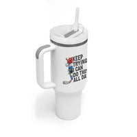 Keep Trying I Can Do This All Day Tumbler With Handle Ice Hockey Helmet Christmas Gift - Wonder Print Shop