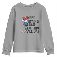 Keep Trying I Can Do This All Day Youth Sweatshirt Ice Hockey Helmet Christmas Gift - Wonder Print Shop