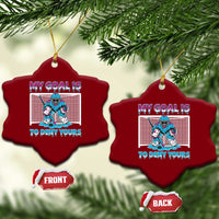 My Goal Is To Deny Yours Ceramic Ornament Goalie Hockey Drip Art Gift - Wonder Print Shop