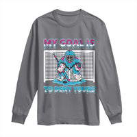 My Goal Is To Deny Yours Long Sleeve Shirt Goalie Hockey Drip Art Gift - Wonder Print Shop