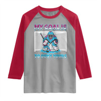 My Goal Is To Deny Yours Raglan Shirt Goalie Hockey Drip Art Gift - Wonder Print Shop