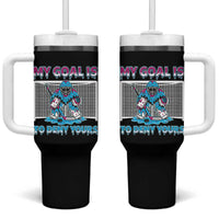 My Goal Is To Deny Yours Tumbler With Handle Goalie Hockey Drip Art Gift - Wonder Print Shop