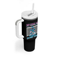My Goal Is To Deny Yours Tumbler With Handle Goalie Hockey Drip Art Gift - Wonder Print Shop