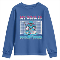 My Goal Is To Deny Yours Youth Sweatshirt Goalie Hockey Drip Art Gift - Wonder Print Shop