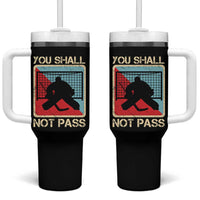 Ice Hockey Goalie Vintage Retro Gift Tumbler With Handle You Shall Not Pass - Wonder Print Shop