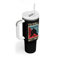 Ice Hockey Goalie Vintage Retro Gift Tumbler With Handle You Shall Not Pass - Wonder Print Shop