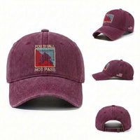 Ice Hockey Goalie Vintage Retro Gift Washed Cotton Baseball Cap You Shall Not Pass