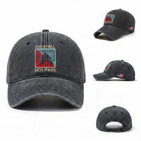 Ice Hockey Goalie Vintage Retro Gift Washed Cotton Baseball Cap You Shall Not Pass