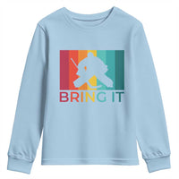 Vintage Ice Hockey Goalie Youth Sweatshirt Bring It Quote Gift For Fan - Wonder Print Shop