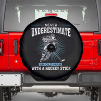 Never Underestimate An Old Man With A Hockey Stick Spare Tire Cover Ice Hockey Gift - Wonder Print Shop