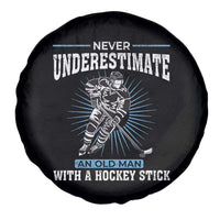 Never Underestimate An Old Man With A Hockey Stick Spare Tire Cover Ice Hockey Gift - Wonder Print Shop