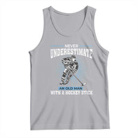 Never Underestimate An Old Man With A Hockey Stick Tank Top Ice Hockey Gift - Wonder Print Shop