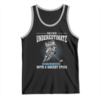 Never Underestimate An Old Man With A Hockey Stick Tank Top Ice Hockey Gift - Wonder Print Shop