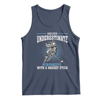 Never Underestimate An Old Man With A Hockey Stick Tank Top Ice Hockey Gift - Wonder Print Shop