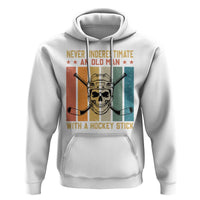 Retro Ice Hockey Player Hoodie Funny Never Underestimate An Old Man - Wonder Print Shop