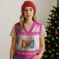 Retro Ice Hockey Player V-Neck Knit Sweater Vest Funny Never Underestimate An Old Man - Wonder Print Shop