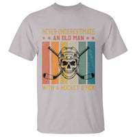 Retro Ice Hockey Player T Shirt Funny Never Underestimate An Old Man - Wonder Print Shop