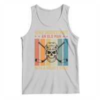 Retro Ice Hockey Player Tank Top Funny Never Underestimate An Old Man - Wonder Print Shop