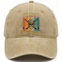 Retro Ice Hockey Player Washed Cotton Baseball Cap Funny Never Underestimate An Old Man